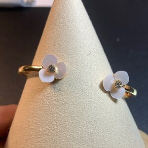 Kate Spade Gold and mother of Pearl Floral cuff bracelet